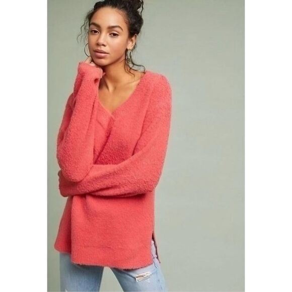 Anthropologie Sweaters - Anthropologie Clayton Sweater Wool Alpaca Blend Oversized Pink Coral size Small